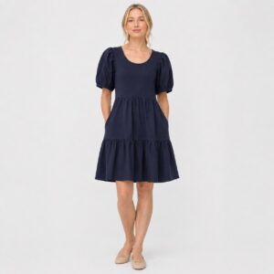J. Crew - Navy Short Sleeve Knee Lenght Dress