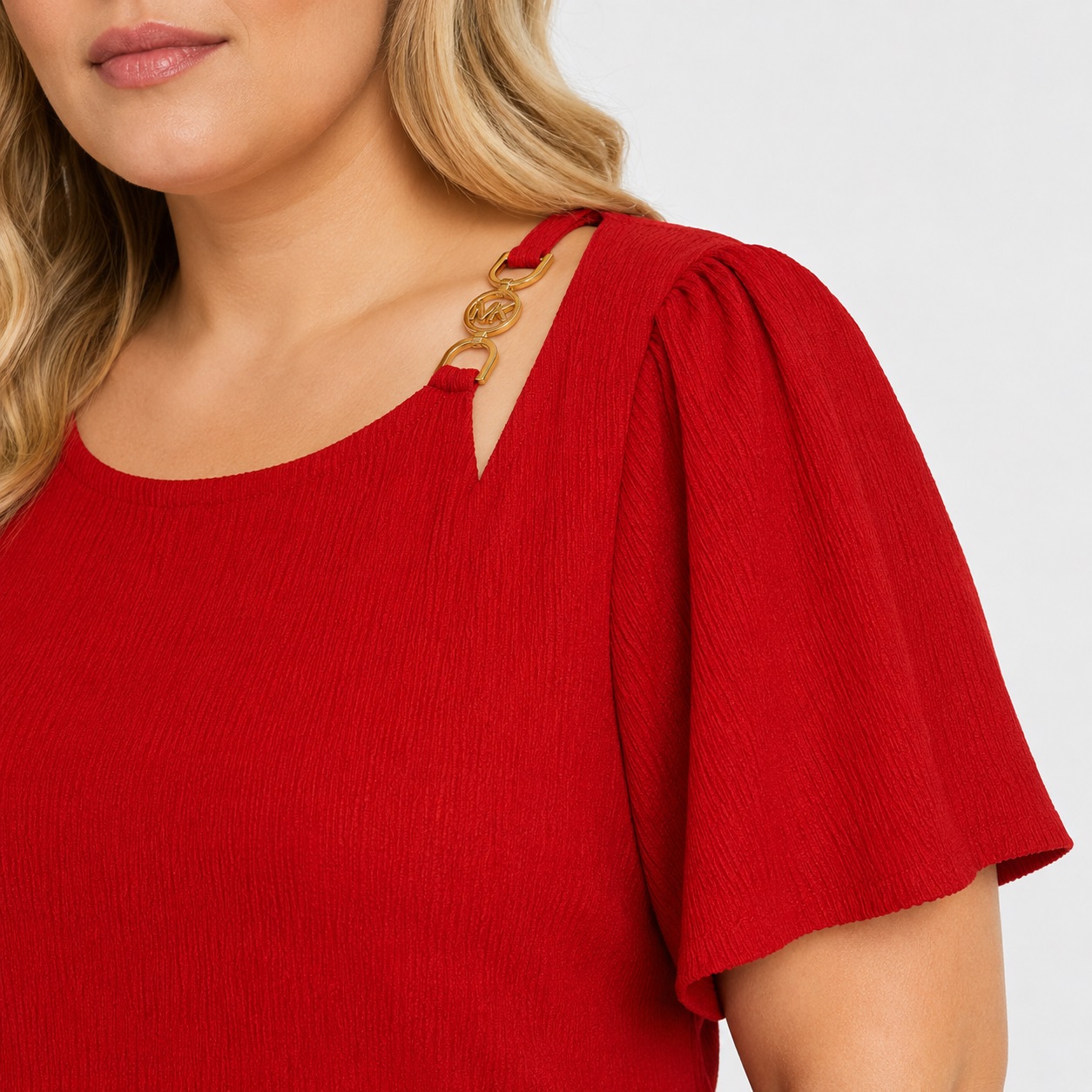 Michael Kors - Lacquer Red Short Sleeves Blouse - Image 3