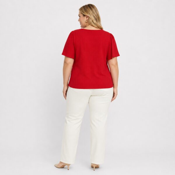 Michael Kors - Lacquer Red Short Sleeves Blouse - Image 5