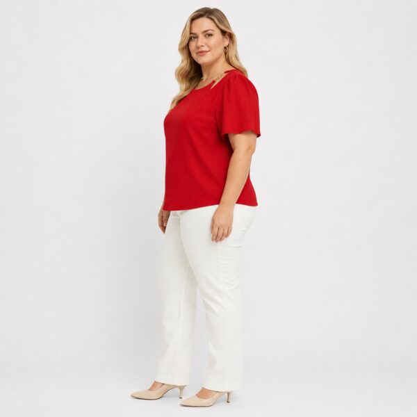 Michael Kors - Lacquer Red Short Sleeves Blouse - Image 6