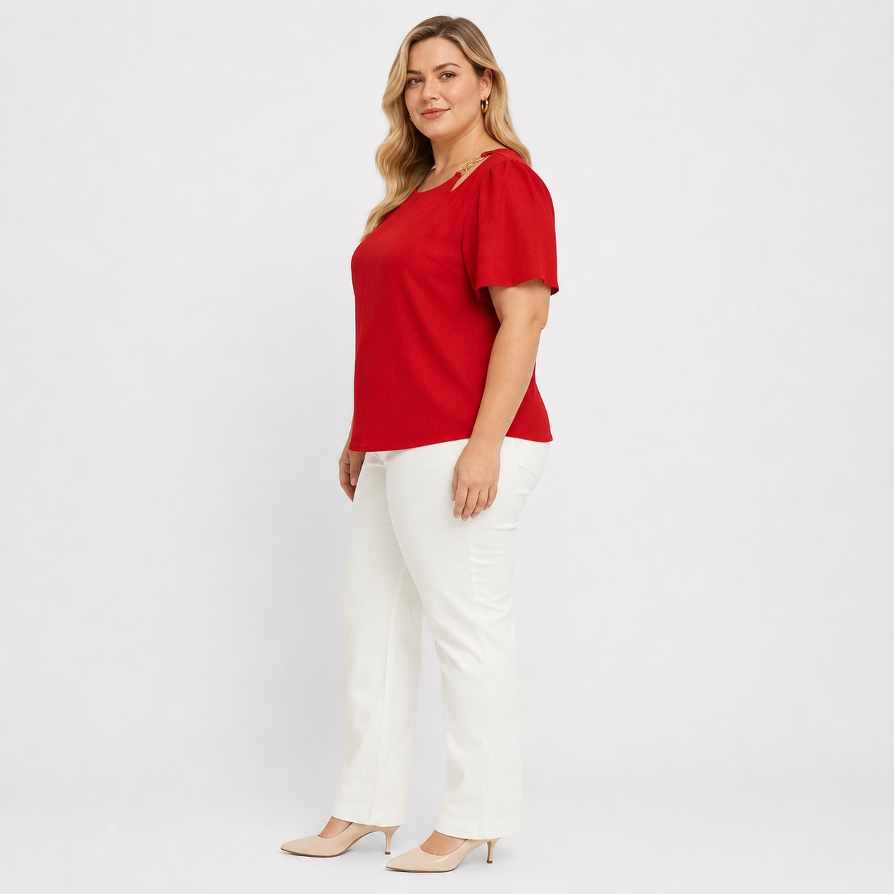 Michael Kors - Lacquer Red Short Sleeves Blouse - Image 6