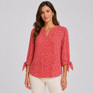 Michael Kors - Sangria QS640NHKU7 Floral Print Blouse