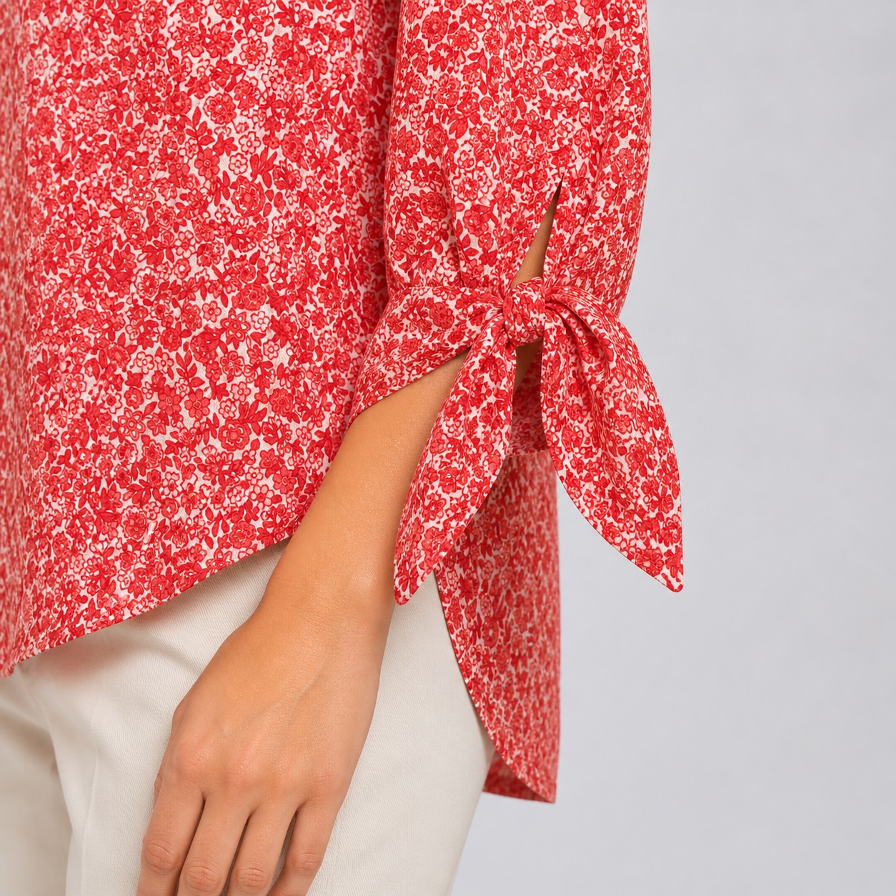 Michael Kors - Sangria QS640NHKU7 Floral Print Blouse - Image 4