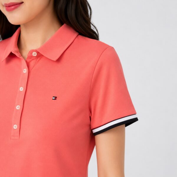 Tommy Hilfiger - Coral Short Sleeve Polo Dress - Image 3