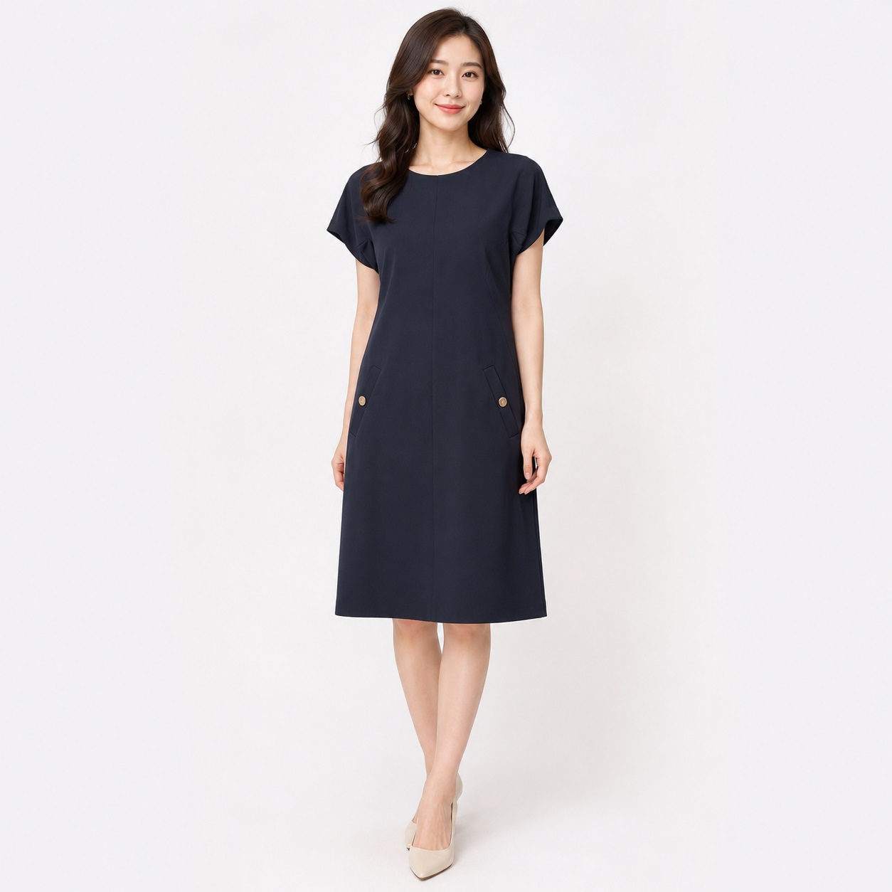 Tommy Hilfiger - Dark Navy Faux Pocket Dress - Image 1