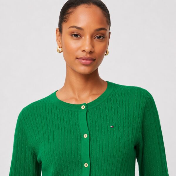 Tommy Hilfiger - Green Cable-Knit Sweater - Image 3