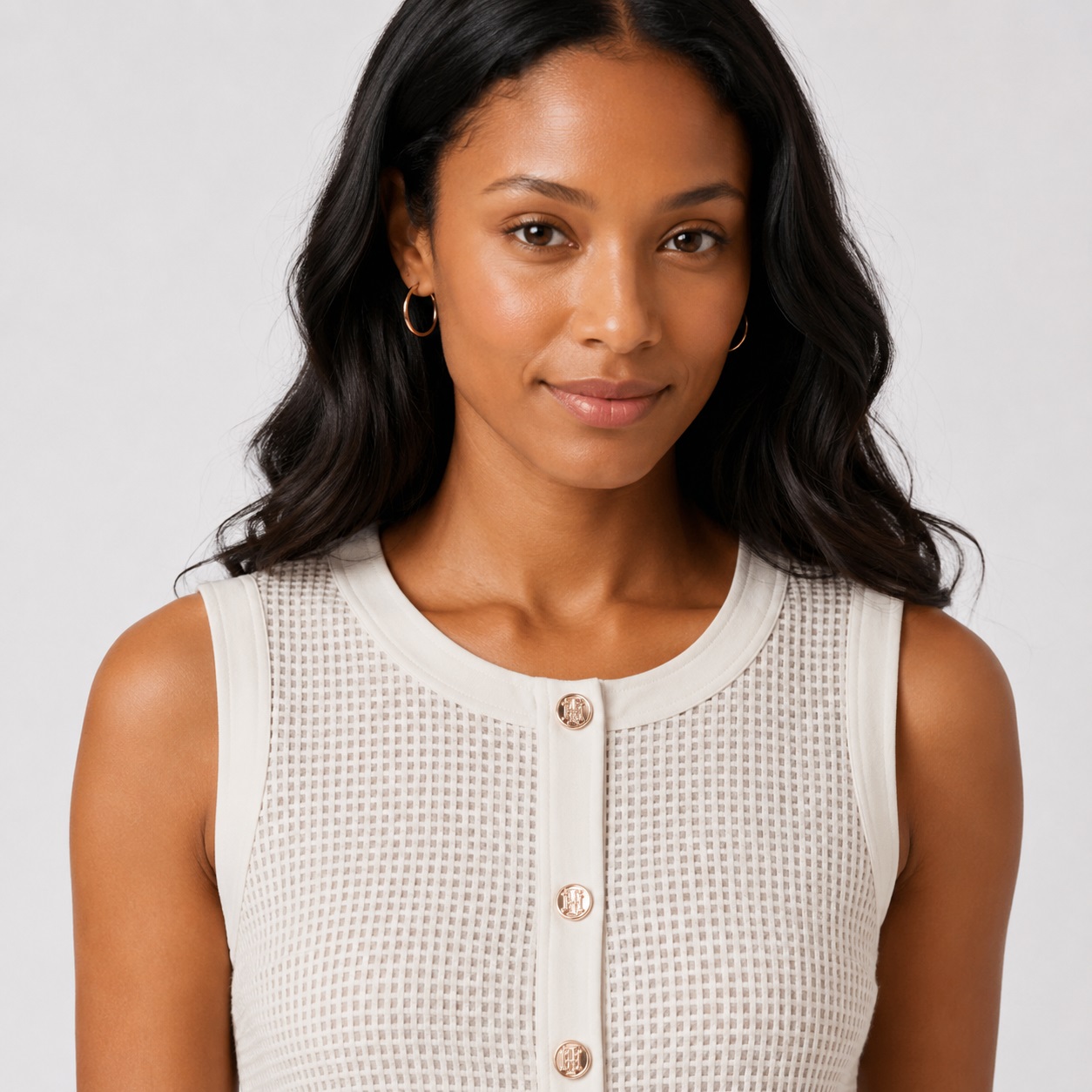 Tommy Hilfiger - Ivory-Khaki Sleeveless Dress - Image 3