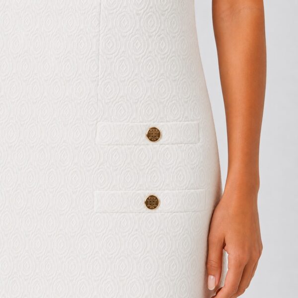 Tommy Hilfiger - Ivory Sleeveless False Pockets Dress - Image 3