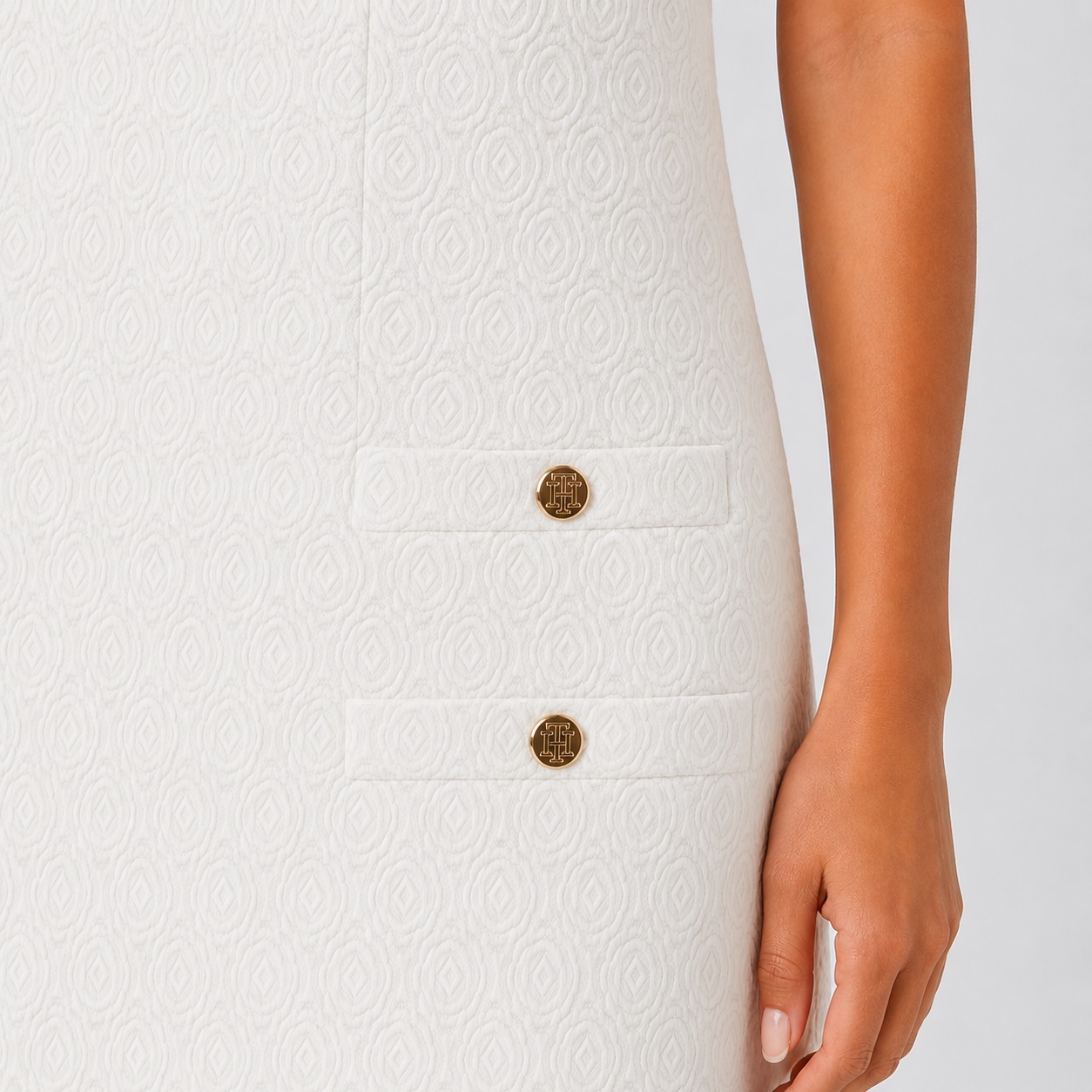 Tommy Hilfiger - Ivory Sleeveless False Pockets Dress - Image 3