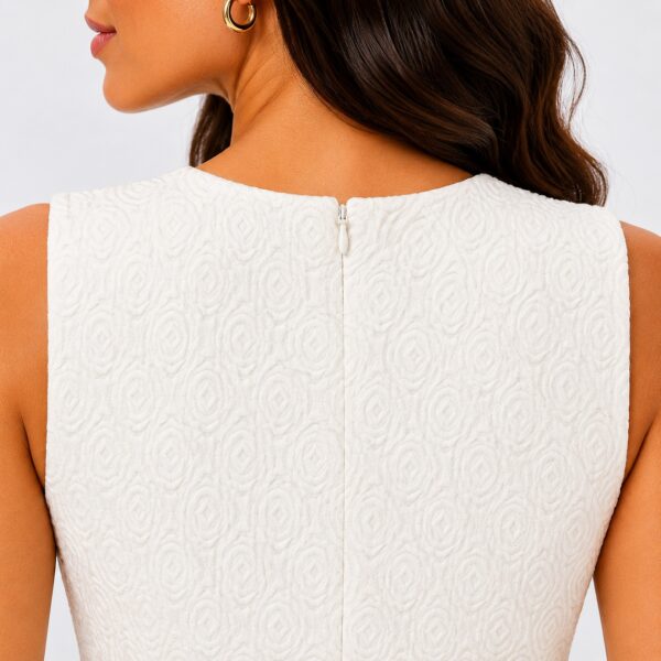 Tommy Hilfiger - Ivory Sleeveless False Pockets Dress - Image 4