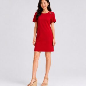 Tommy Hilfiger - Scarlet Red T-Shirt X Detail Dress