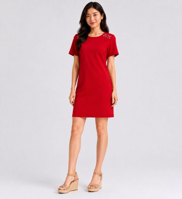 Tommy Hilfiger - Scarlet Red T-Shirt X Detail Dress - Image 1
