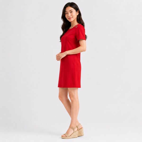 Tommy Hilfiger - Scarlet Red T-Shirt X Detail Dress - Image 6
