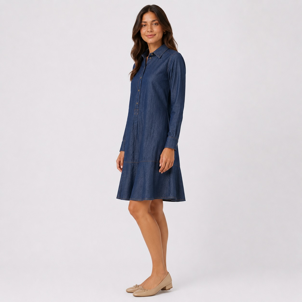 Tommy Hilfiger Shirt Denim Half-Down Button Dress Tommy Hilfiger Shirt Denim Half-Down Button Dress