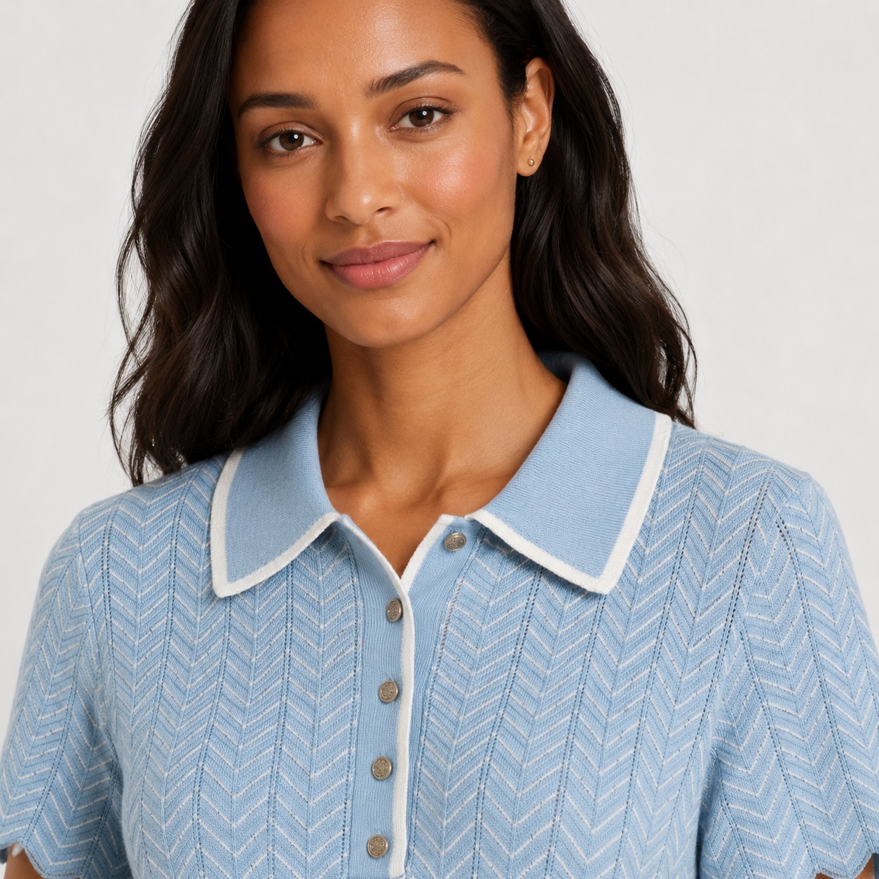 Adrianna Papell - Quite Tide Short Sleeve Polo Shirt - Image 2