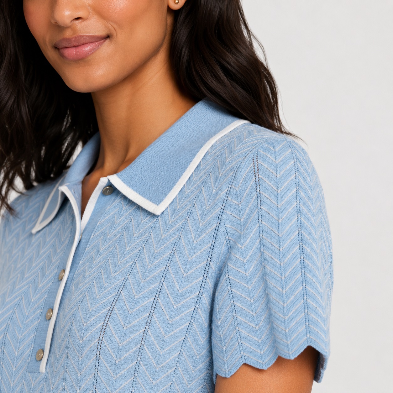 Adrianna Papell - Quite Tide Short Sleeve Polo Shirt - Image 3