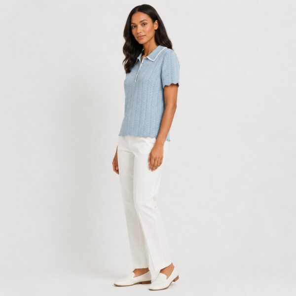 Adrianna Papell - Quite Tide Short Sleeve Polo Shirt - Image 6