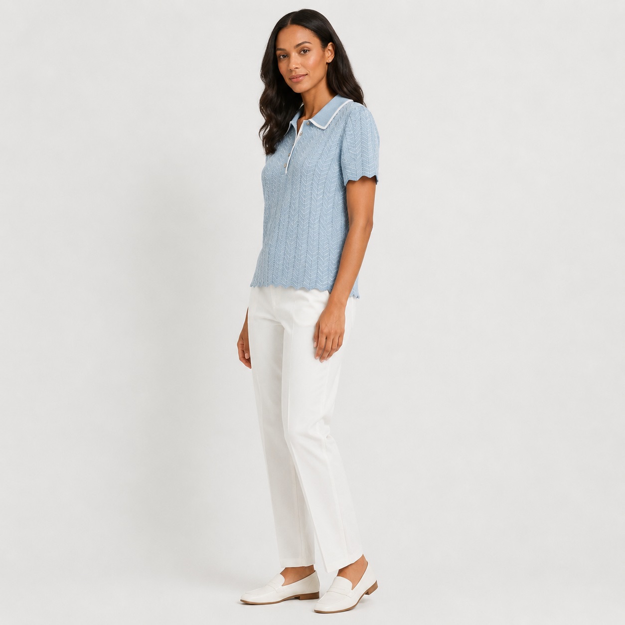 Adrianna Papell - Quite Tide Short Sleeve Polo Shirt - Image 6