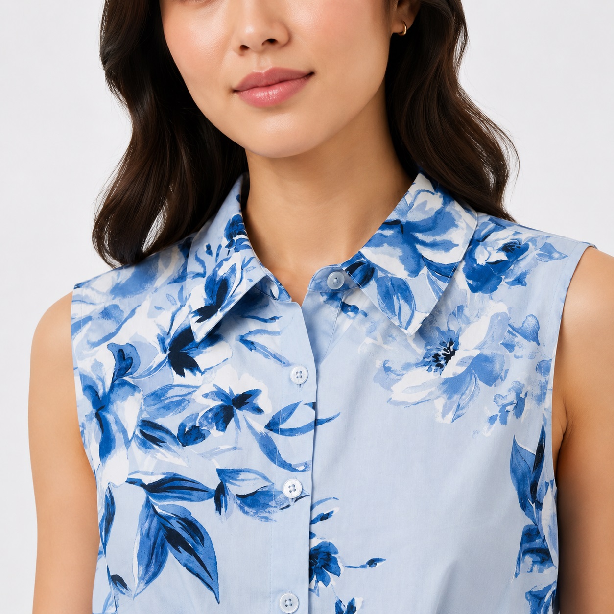 Calvin Klein - Blue Floral Sleeveless Dress - Image 2