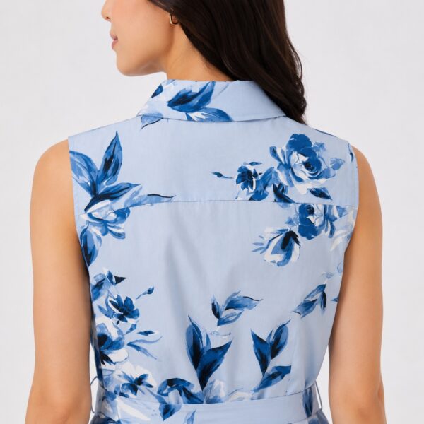Calvin Klein - Blue Floral Sleeveless Dress - Image 4