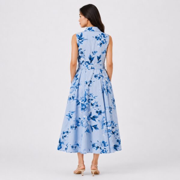 Calvin Klein - Blue Floral Sleeveless Dress - Image 5