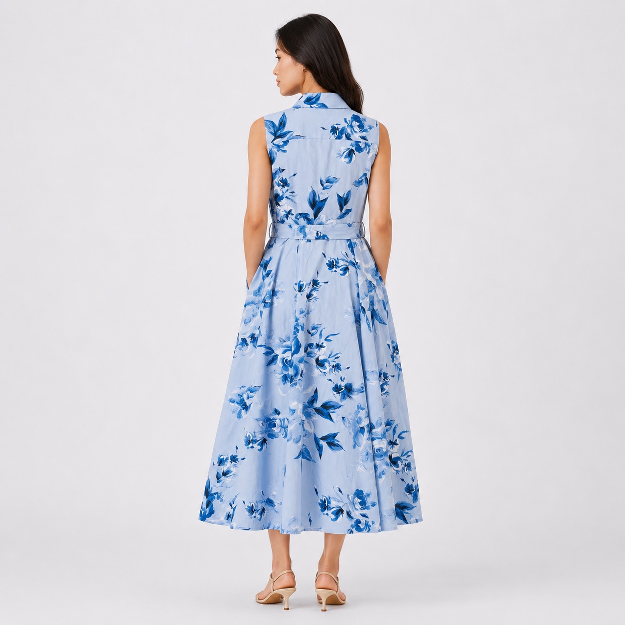 Calvin Klein - Blue Floral Sleeveless Dress - Image 5