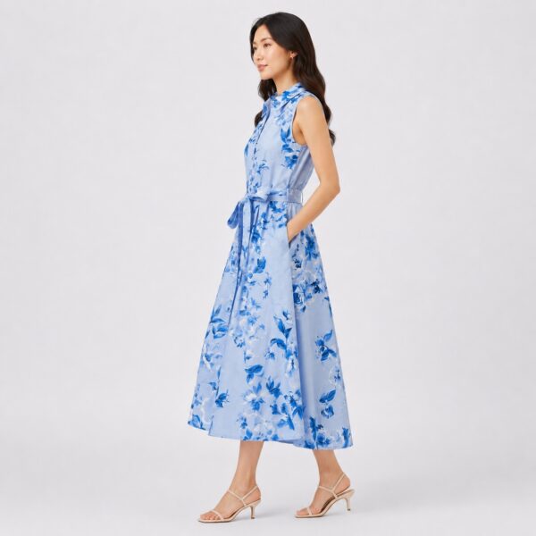 Calvin Klein - Blue Floral Sleeveless Dress - Image 6
