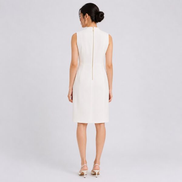 Calvin Klein - Cream White Bow Detail Sleeveless Dress - Image 5