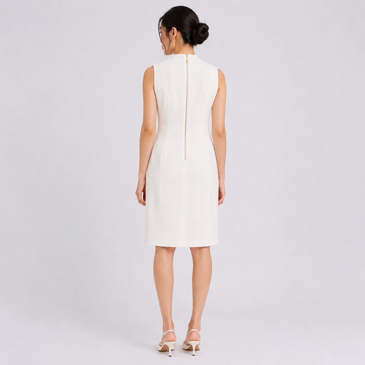 Calvin Klein - Cream White Bow Detail Sleeveless Dress - Image 5
