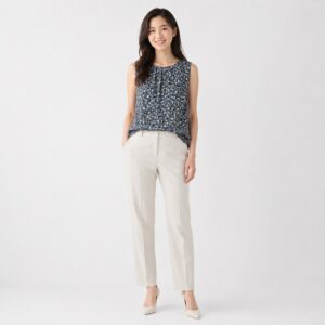 Calvin Klein - Gray Multicolor Dots Sleeveless Top
