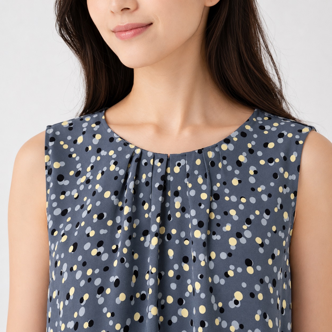 Calvin Klein - Gray Multicolor Dots Sleeveless Top - Image 2