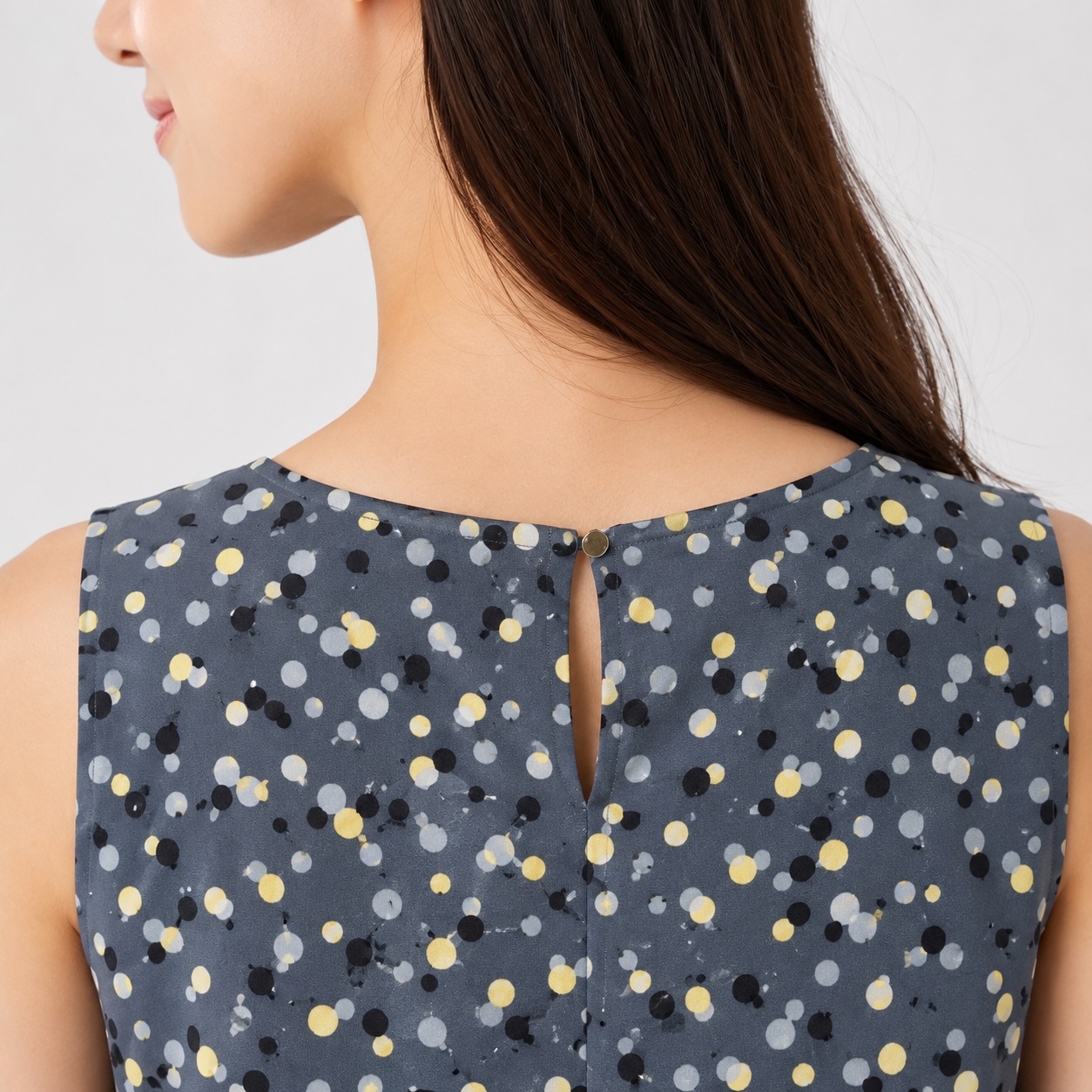 Calvin Klein - Gray Multicolor Dots Sleeveless Top - Image 5