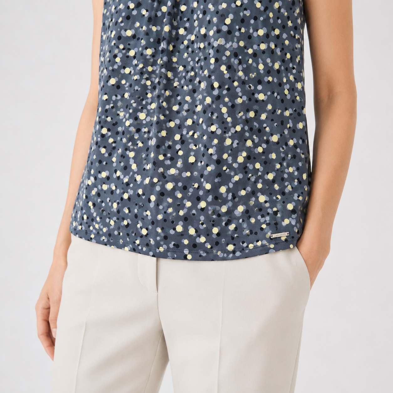 Calvin Klein - Gray Multicolor Dots Sleeveless Top - Image 4