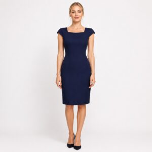 Calvin Klein - Indigo Cap Sleeves Sheath Dress
