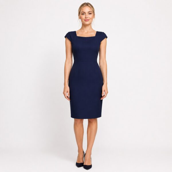 Calvin Klein - Indigo Cap Sleeves Sheath Dress - Image 1