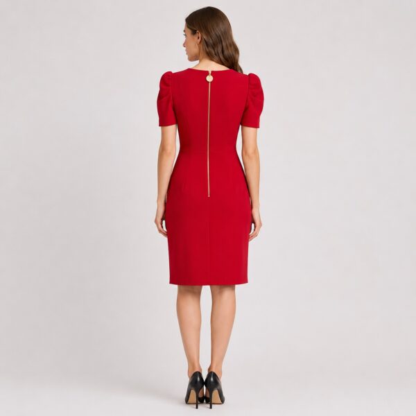 Calvin Klein - Red Short Sleeve Sheath Dress - Image 5
