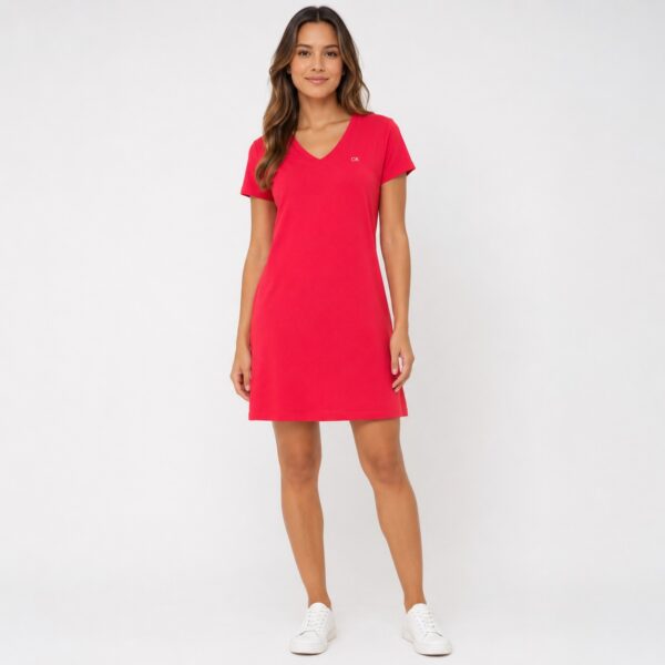 Calvin Klein - Watermelon V-Neck T-Shirt Dress - Image 1