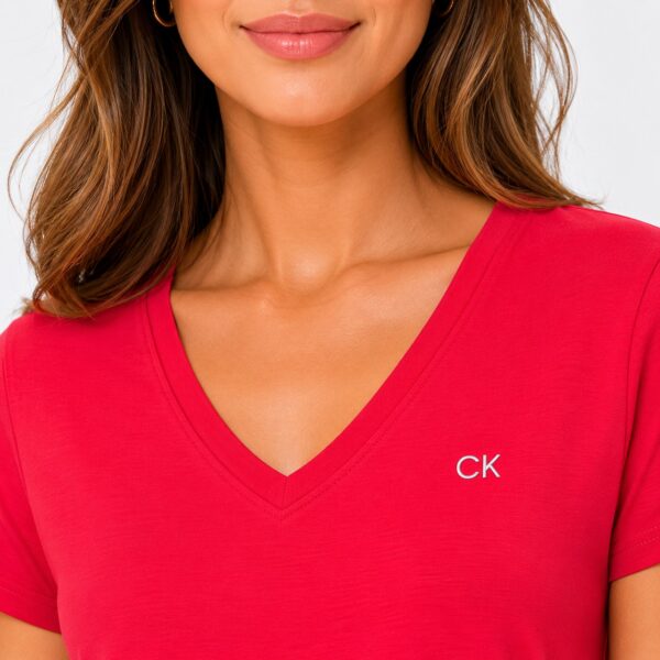 Calvin Klein - Watermelon V-Neck T-Shirt Dress - Image 2