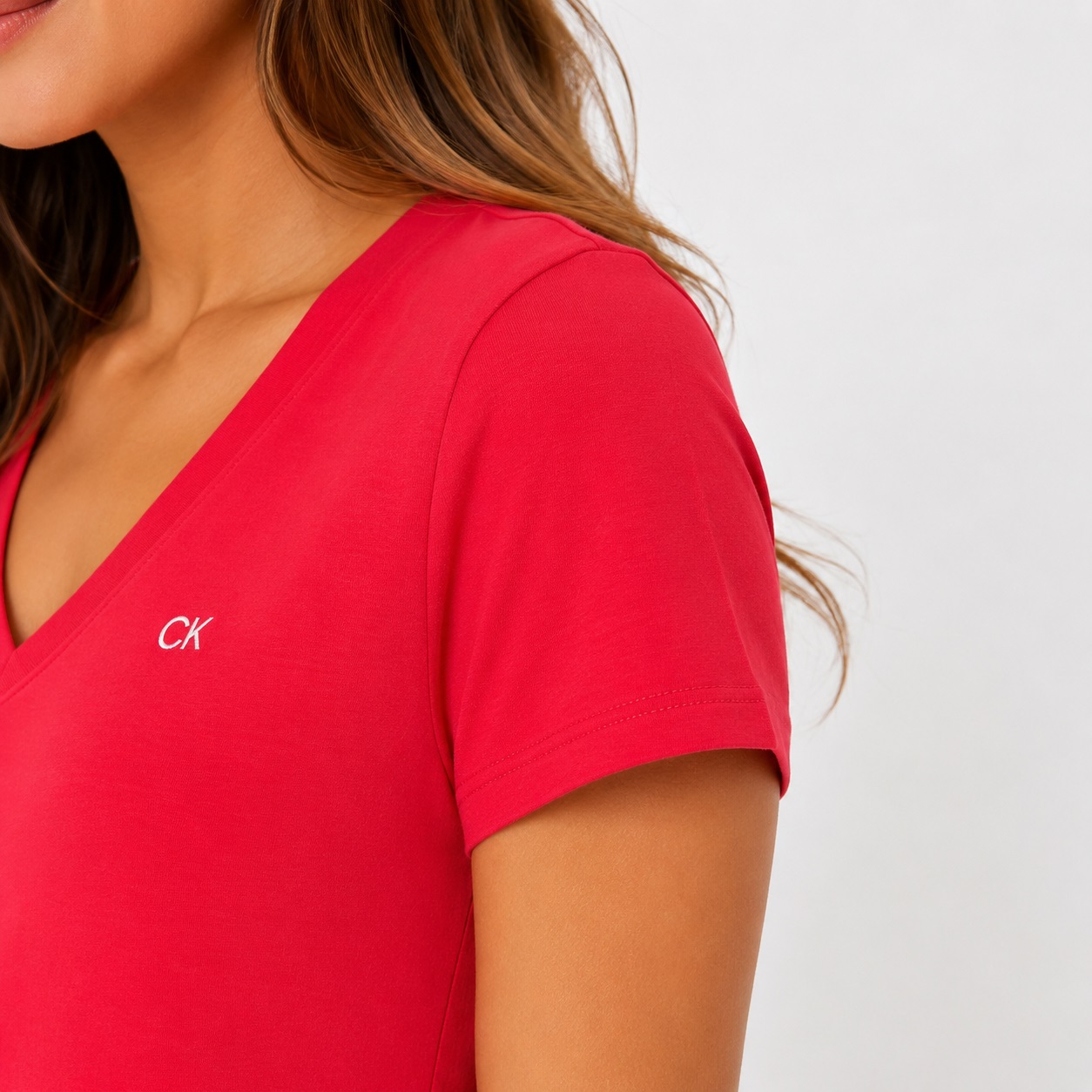 Calvin Klein - Watermelon V-Neck T-Shirt Dress - Image 3