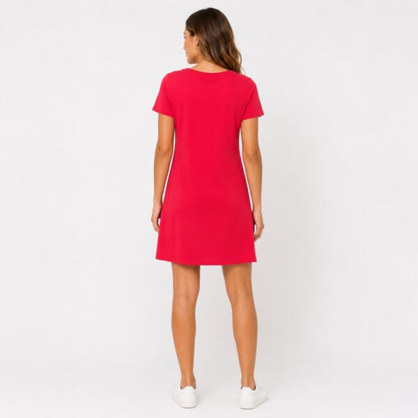 Calvin Klein - Watermelon V-Neck T-Shirt Dress - Image 5