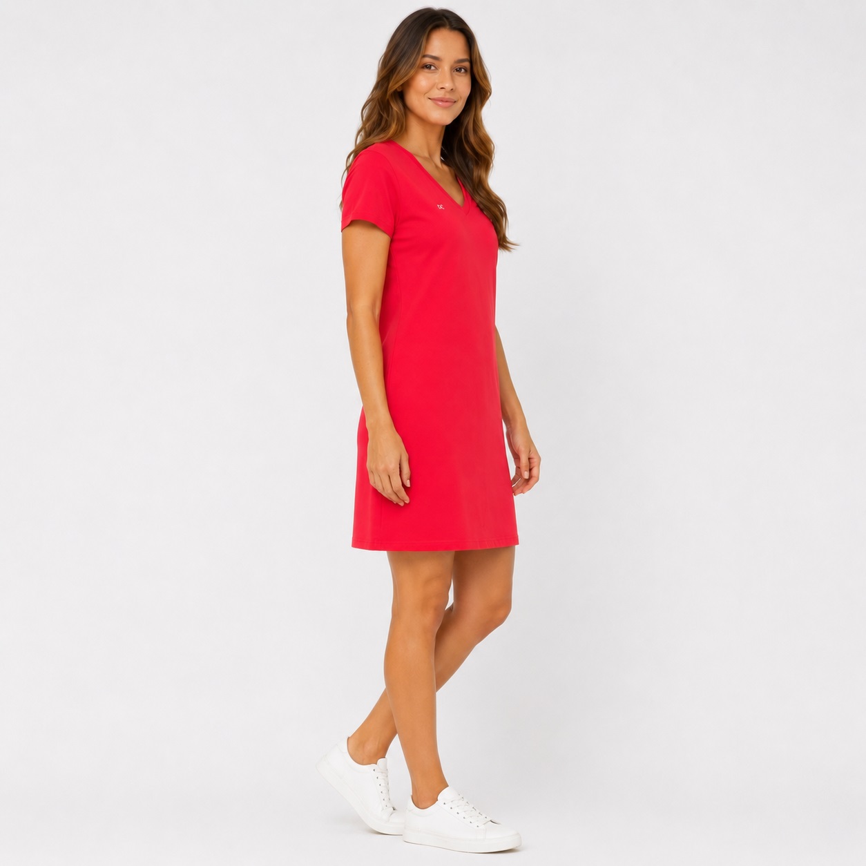 Calvin Klein - Watermelon V-Neck T-Shirt Dress - Image 6