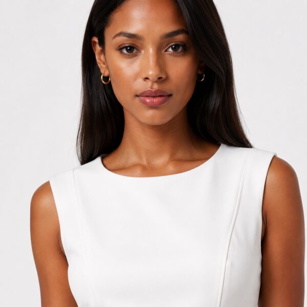 Calvin Klein - Cream Knee-Length Sleeveless Dress - Image 2