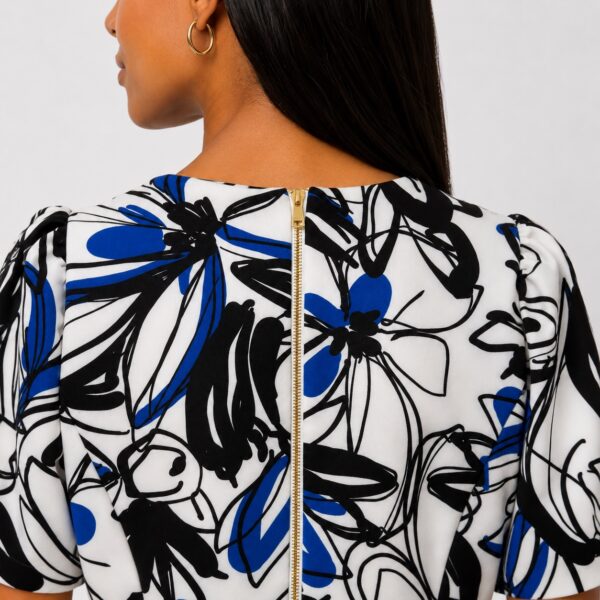 DKNY - Multicolor Floral Short Sleeves Sheath Dress - Image 4