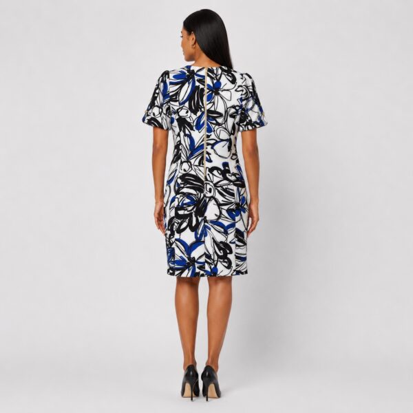 DKNY - Multicolor Floral Short Sleeves Sheath Dress - Image 5