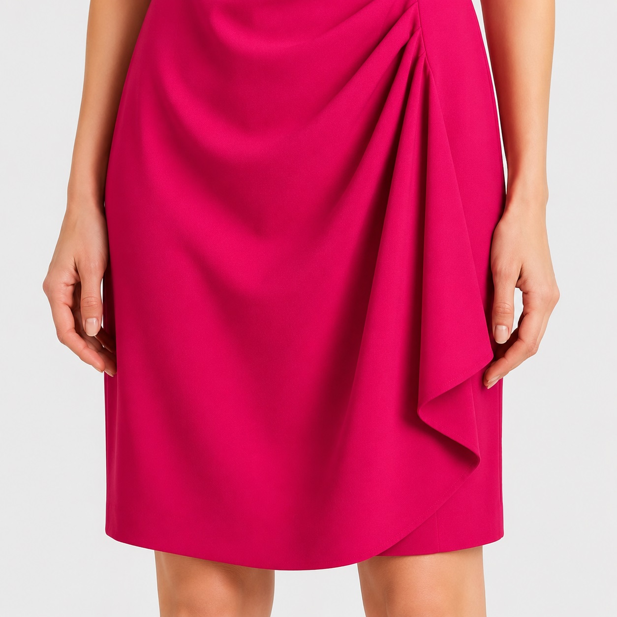 DKNY - Puffy Sleeves Hot Pink Sheath Dress - Image 4