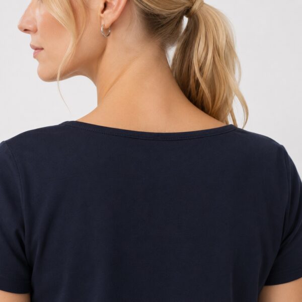 Tommy Hilfiger - Navy Lace V-Neckline T-Shirt - Image 4